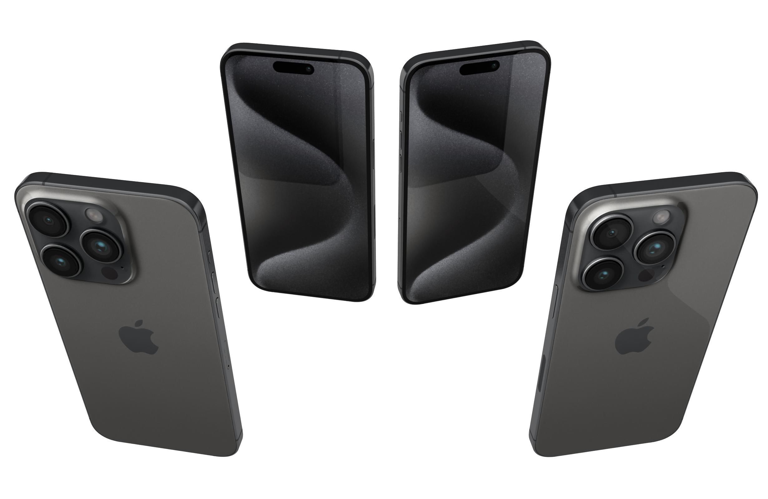Apple iPhone 15 Pro Max Black Titanium 3D model_4