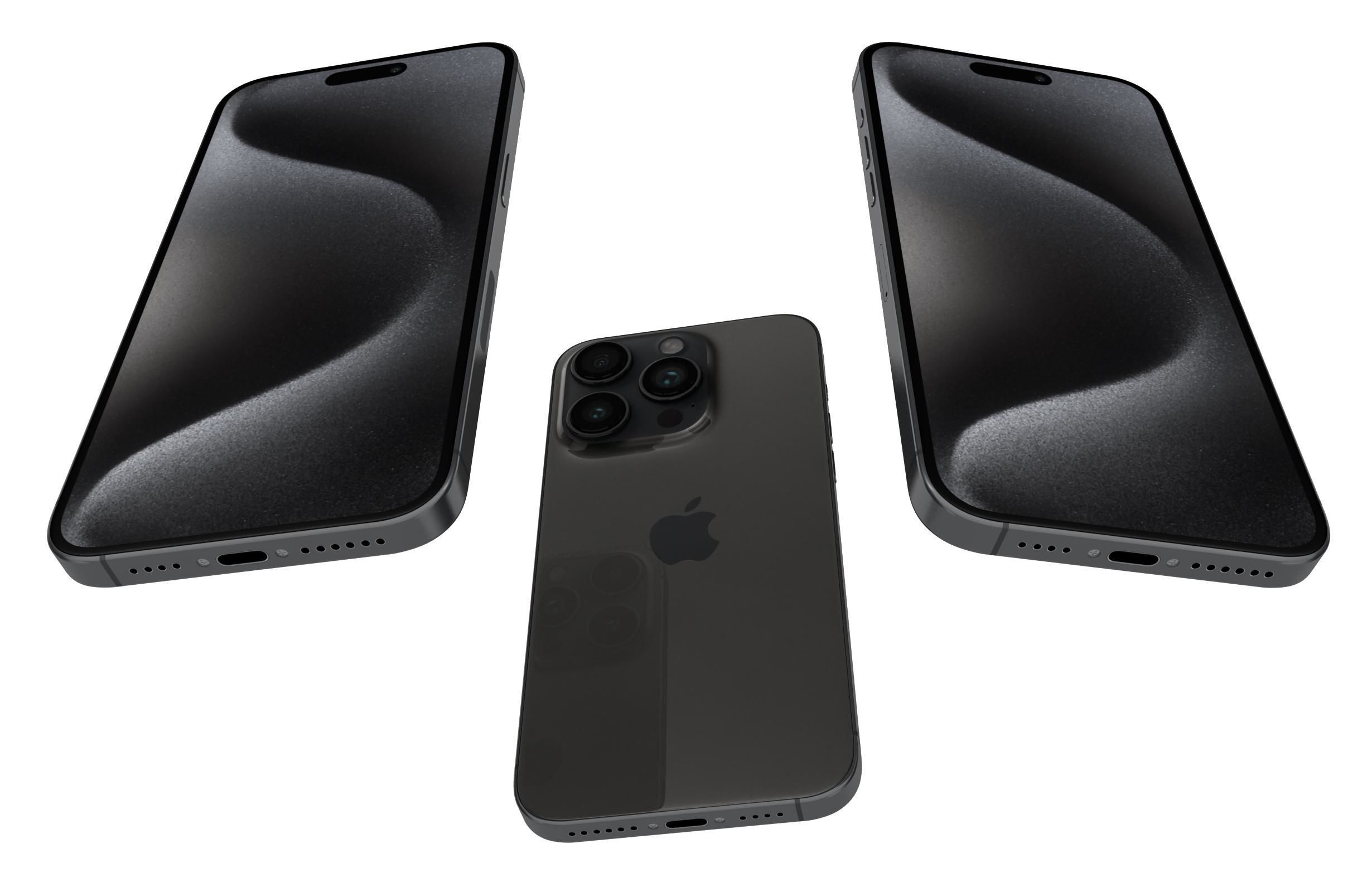 Apple iPhone 15 Pro Max Black Titanium 3D model_2