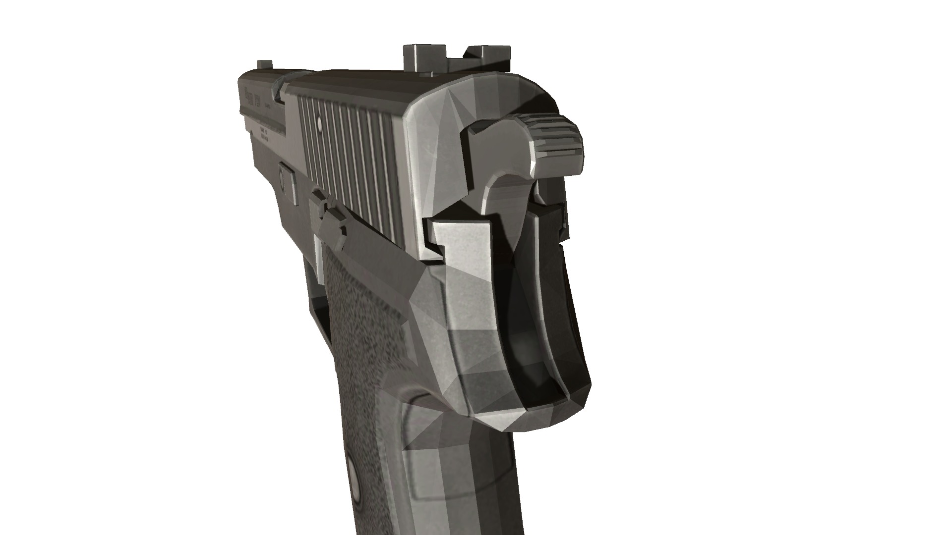 09-sigp 220-gun model 3d game ready model Low-poly 3D model Low-poly 3D model_11