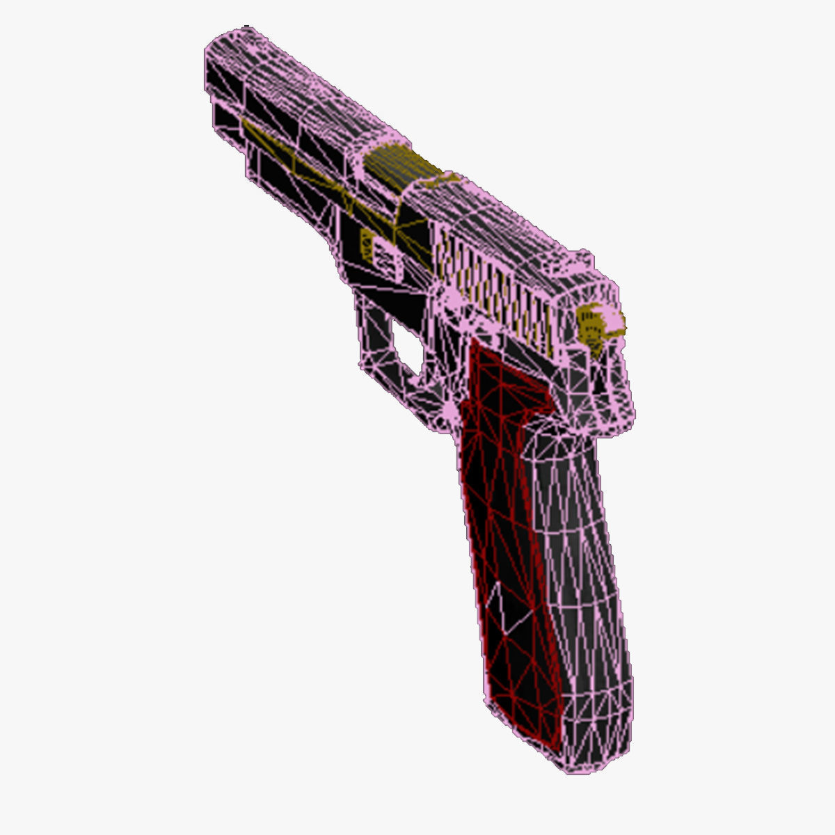 09-sigp 220-gun model 3d game ready model Low-poly 3D model Low-poly 3D model_24