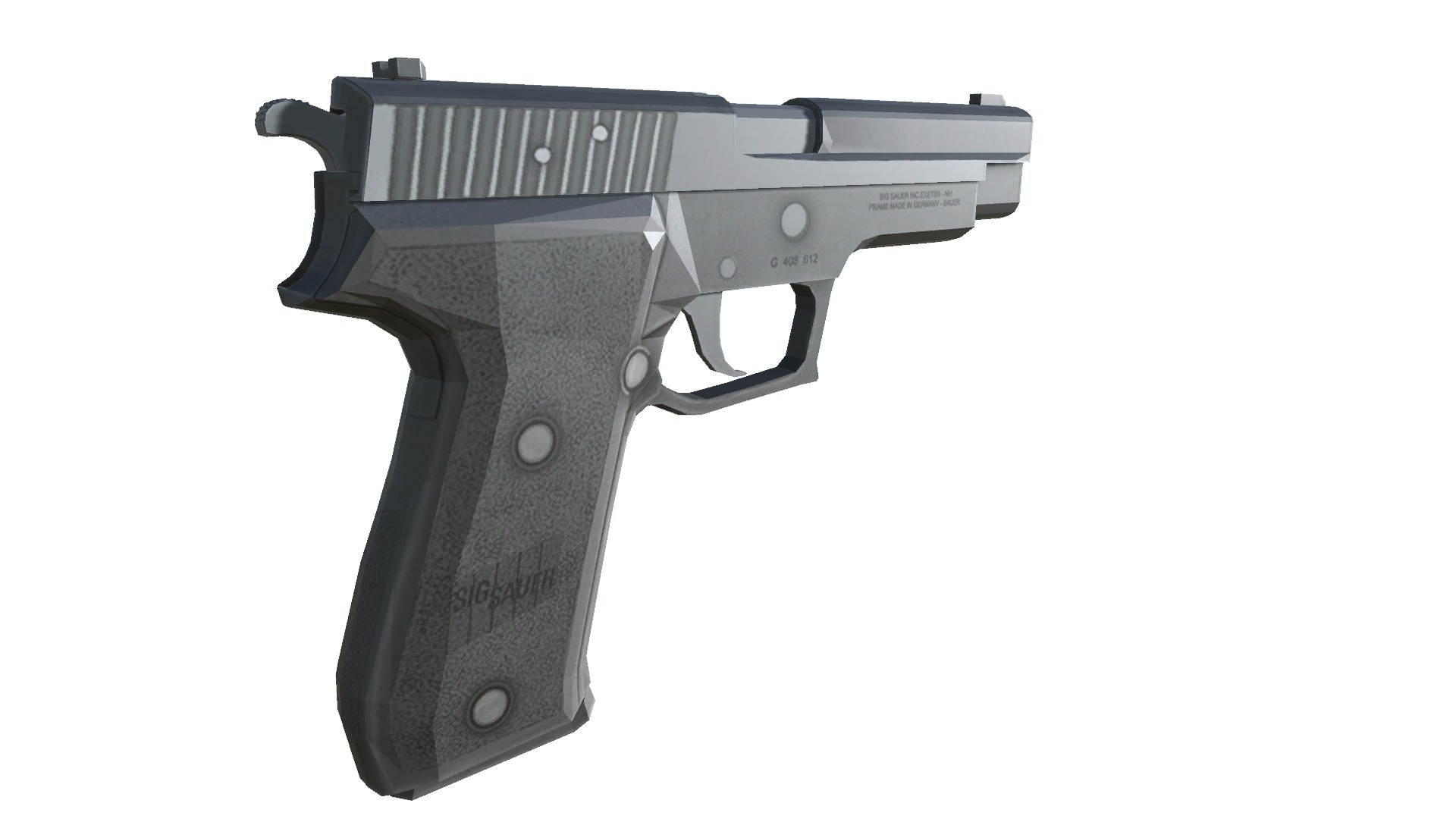 09-sigp 220-gun model 3d game ready model Low-poly 3D model Low-poly 3D model_1