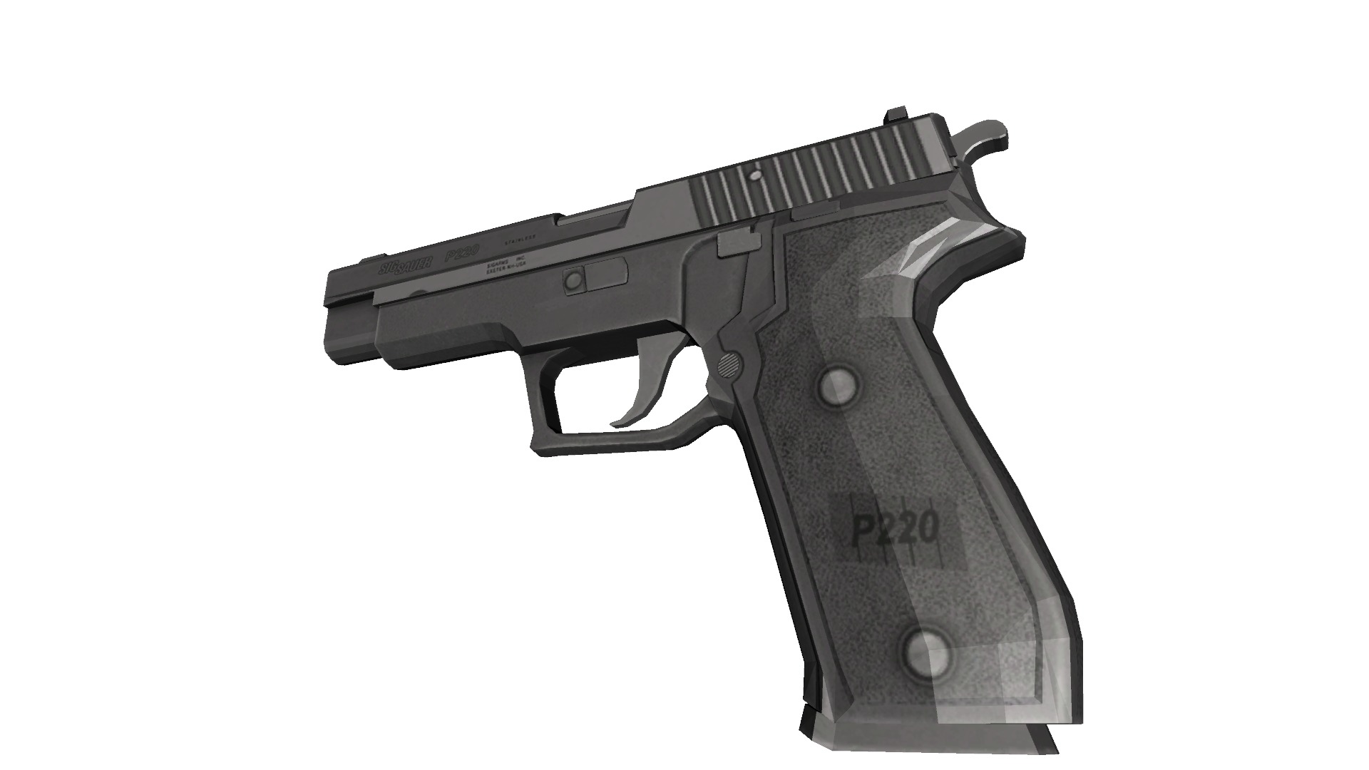 09-sigp 220-gun model 3d game ready model Low-poly 3D model Low-poly 3D model_8
