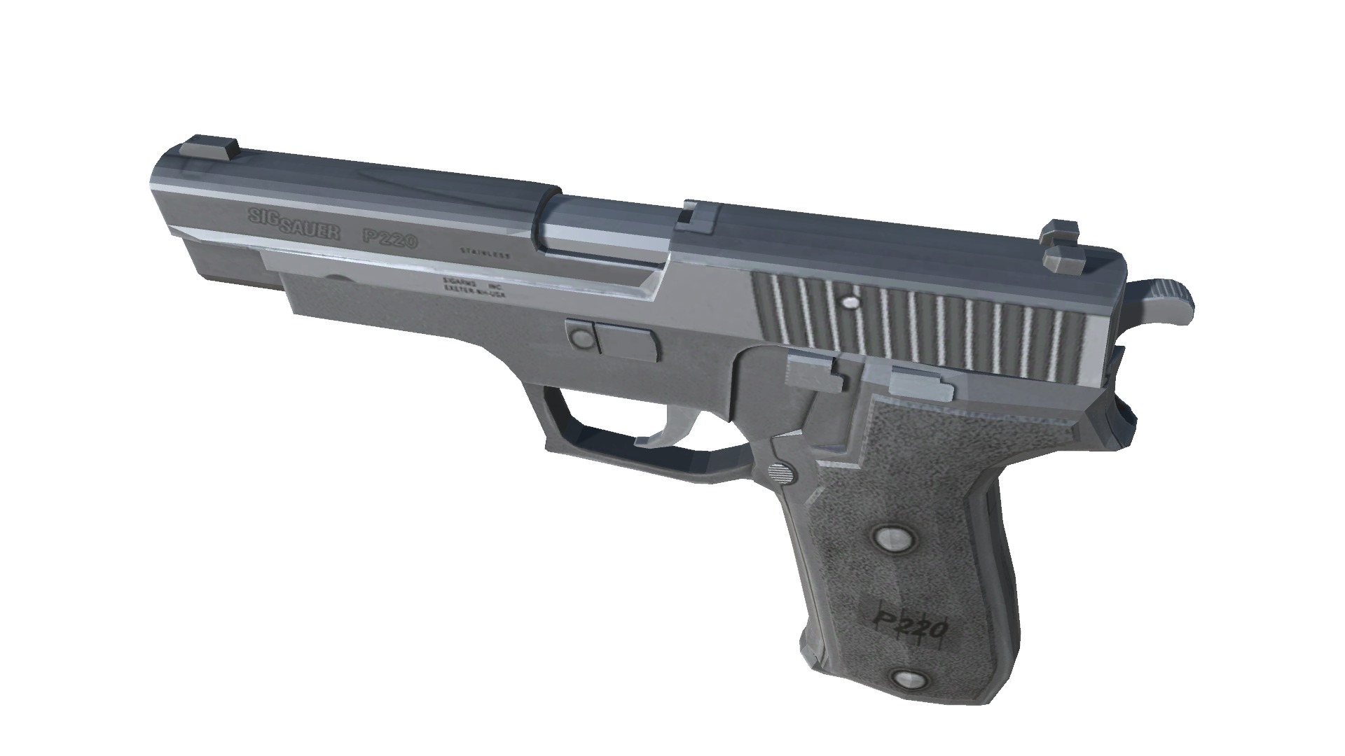 09-sigp 220-gun model 3d game ready model Low-poly 3D model Low-poly 3D model_16