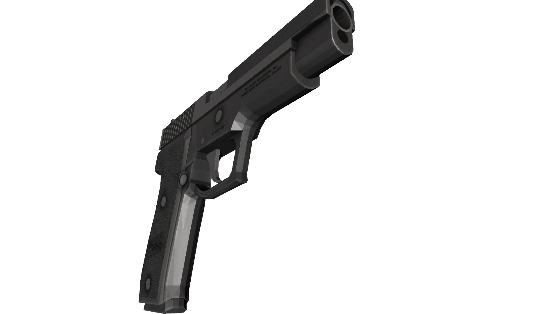 09-sigp 220-gun model 3d game ready model Low-poly 3D model Low-poly 3D model_5