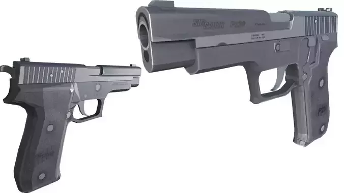 09-sigp 220-gun model 3d game ready model Low-poly 3D model