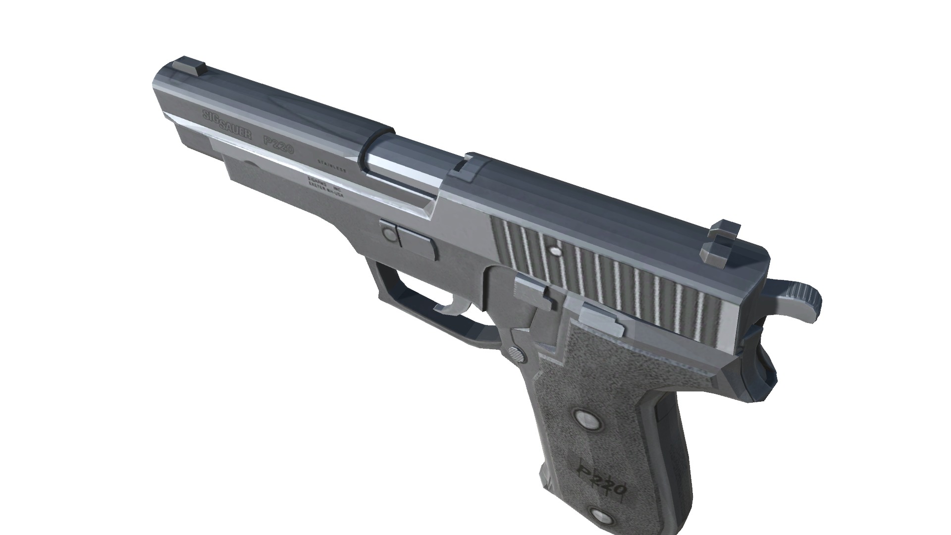 09-sigp 220-gun model 3d game ready model Low-poly 3D model Low-poly 3D model_17