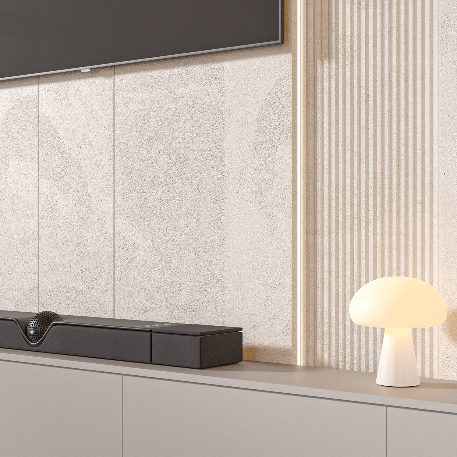 TV wall set 09 3D model_3