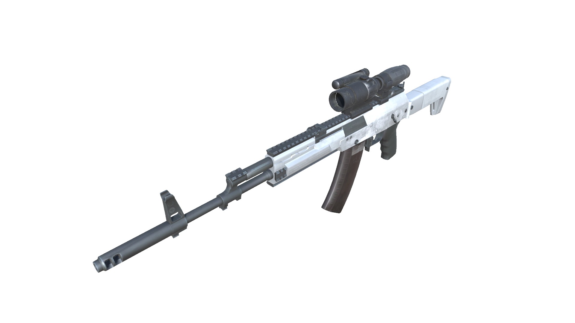 13-AK12-gun model 3d game ready model Low-poly 3D model Low-poly 3D model_2