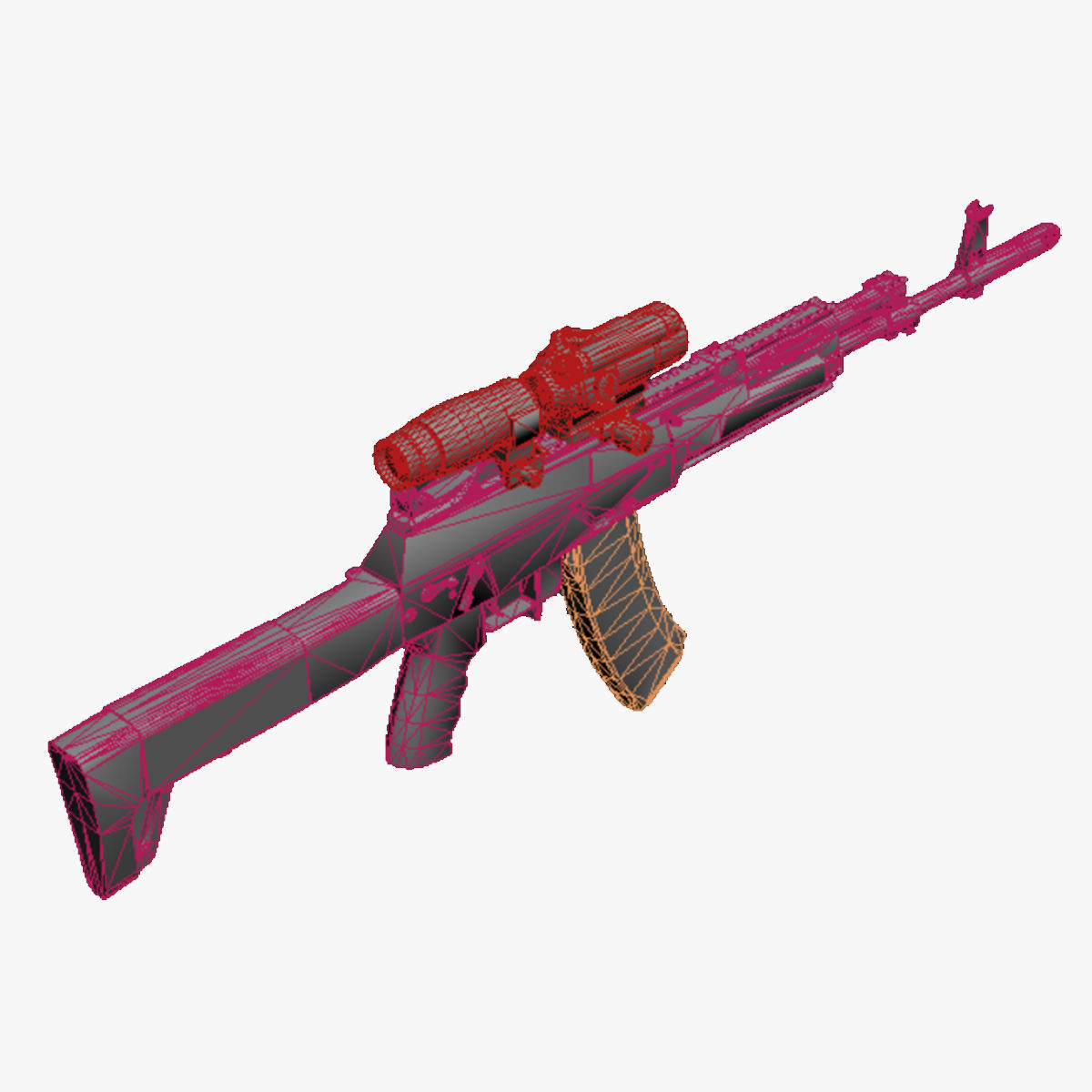 13-AK12-gun model 3d game ready model Low-poly 3D model Low-poly 3D model_35