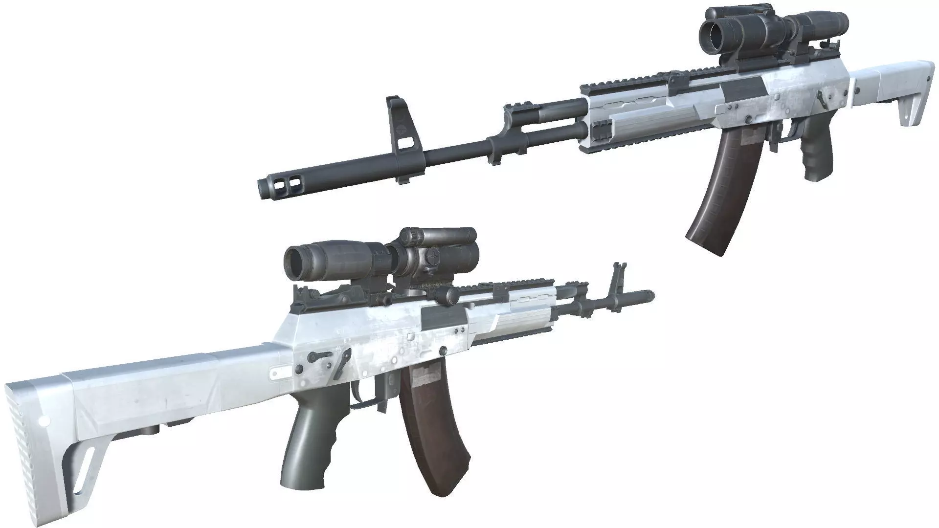 13-AK12-gun model 3d game ready model Low-poly 3D model Low-poly 3D model_0