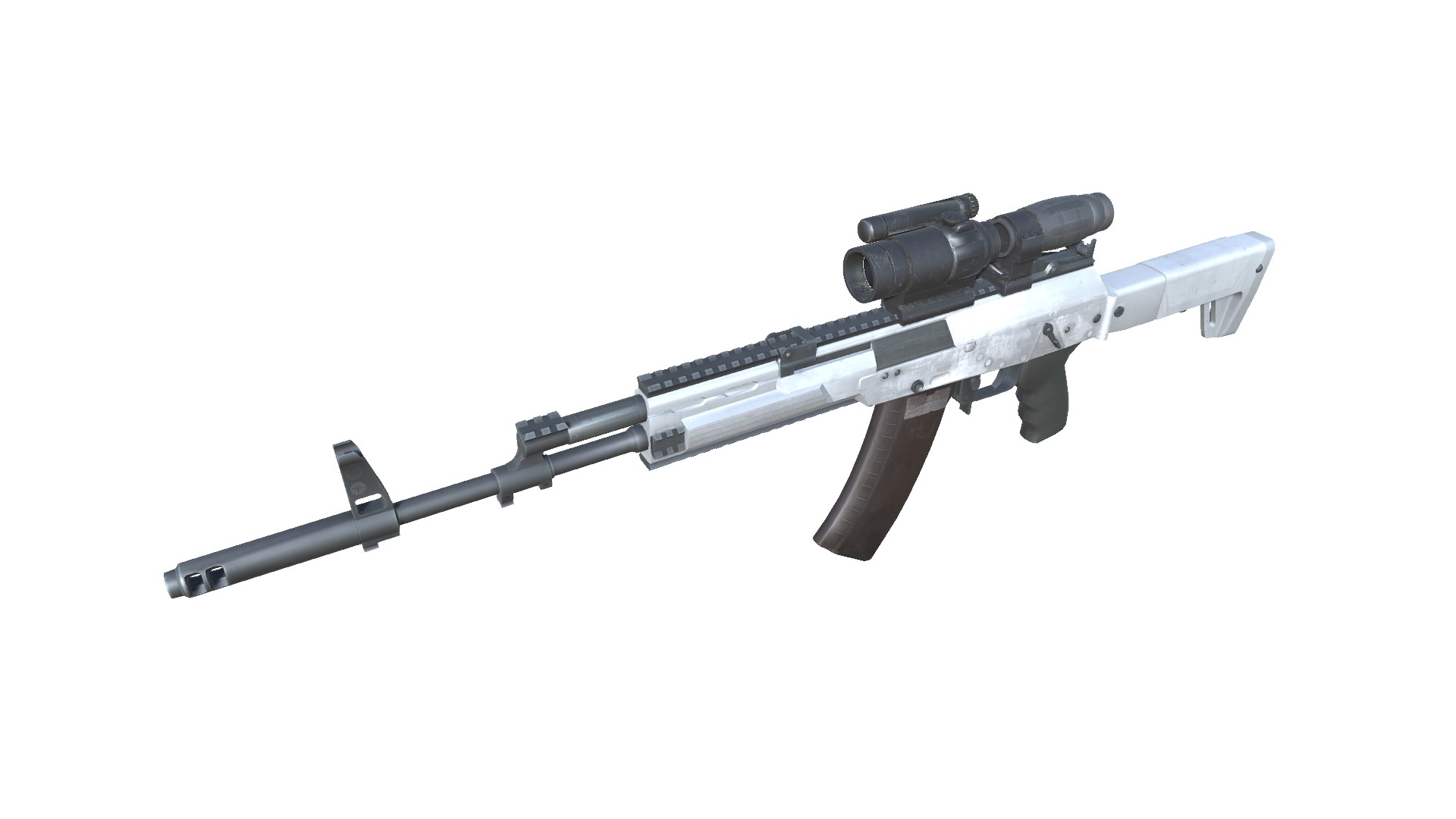 13-AK12-gun model 3d game ready model Low-poly 3D model Low-poly 3D model_3