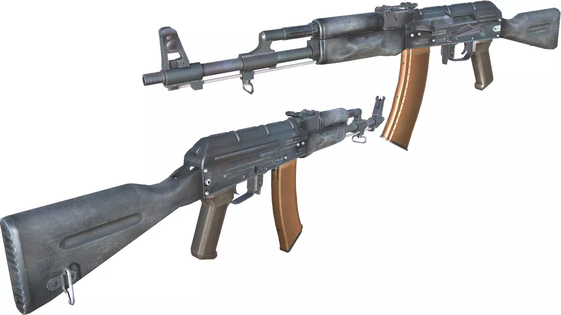 14-AK-47-gun model 3d game ready model Low-poly 3D model Low-poly 3D model