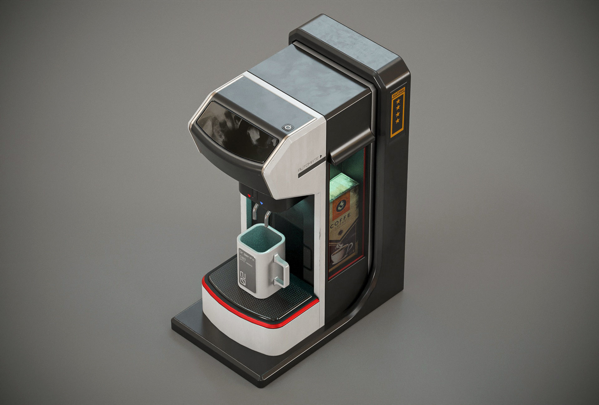 Sci-fi Coffee Machine PBR Low-poly 3D model_5
