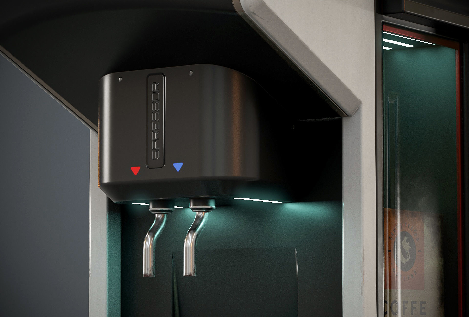 Sci-fi Coffee Machine PBR Low-poly 3D model_8