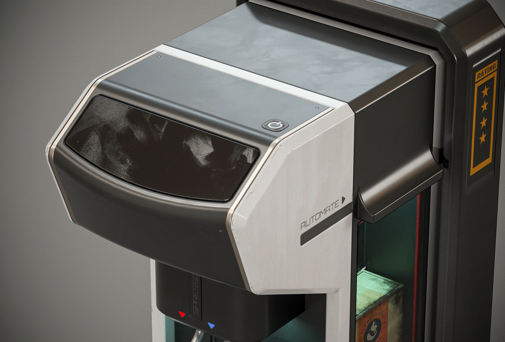 Sci-fi Coffee Machine PBR Low-poly 3D model_7