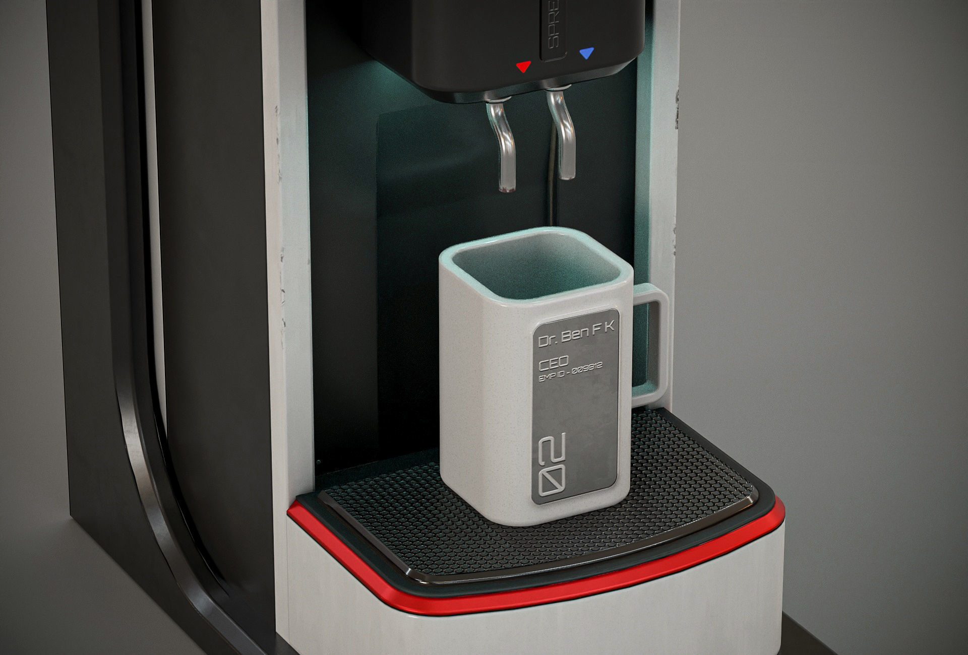 Sci-fi Coffee Machine PBR Low-poly 3D model_4