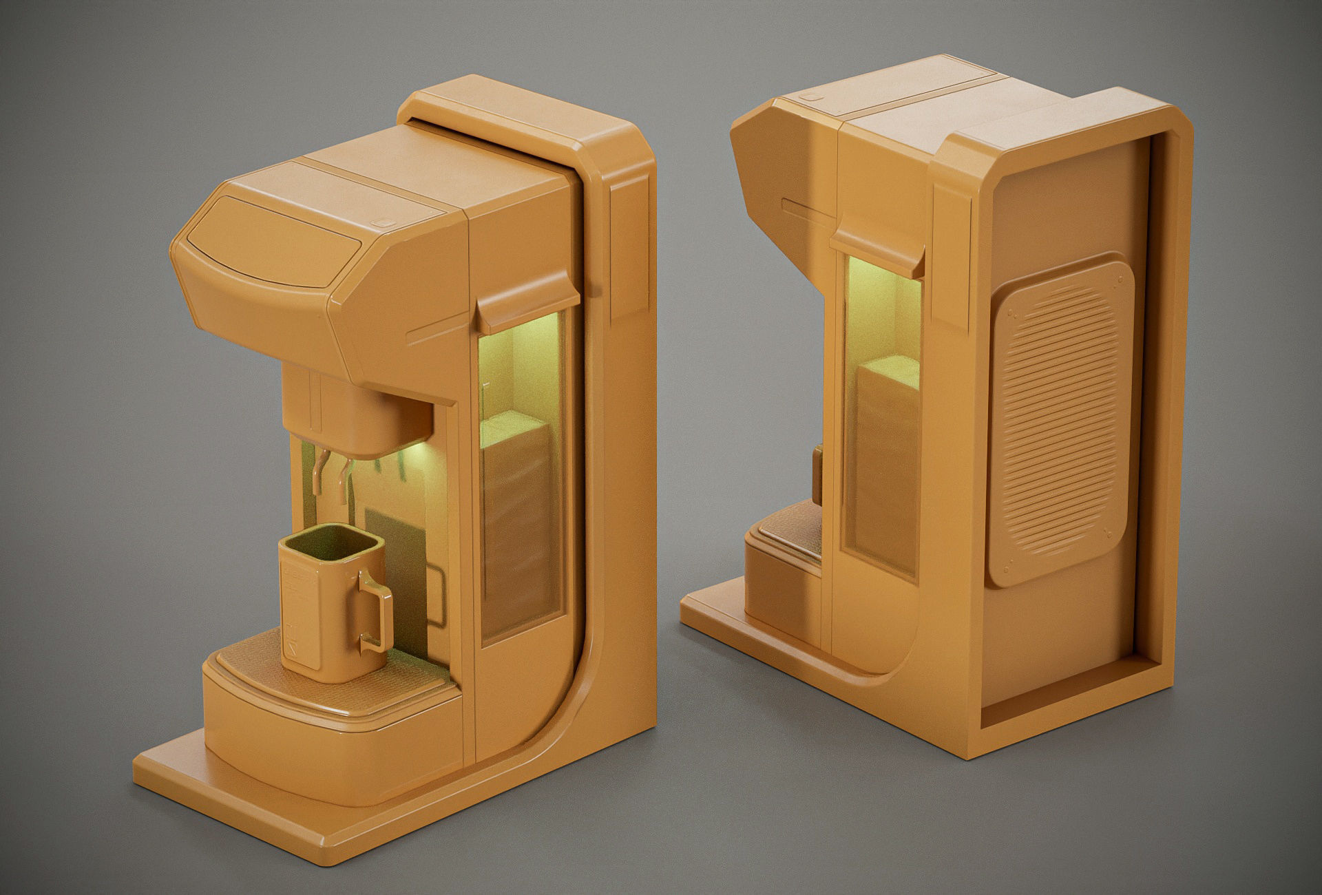 Sci-fi Coffee Machine PBR Low-poly 3D model_10