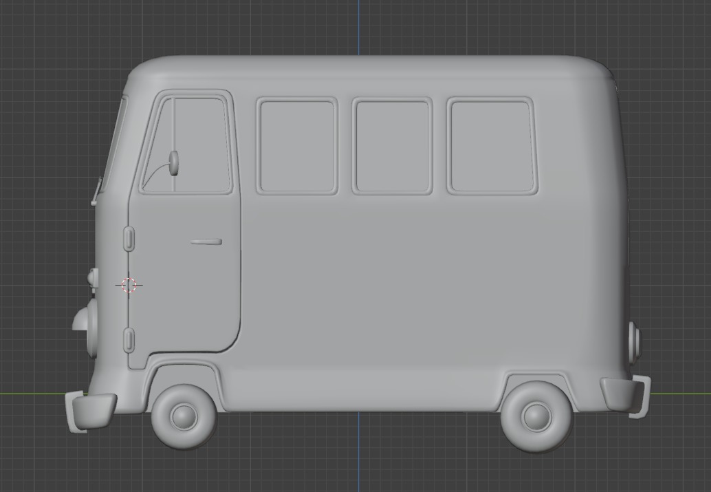 Stylized Cartoon van T1 Low poly Low-poly 3D model_38