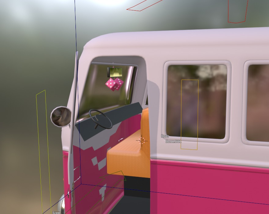 Stylized Cartoon van T1 Low poly Low-poly 3D model_15