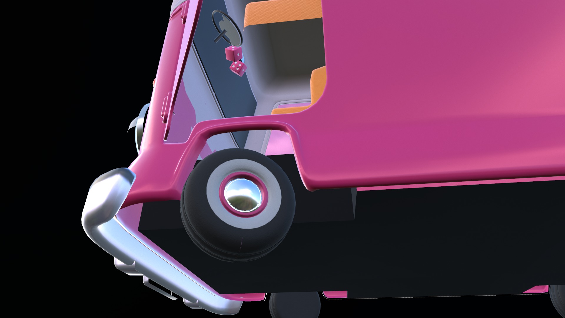 Stylized Cartoon van T1 Low poly Low-poly 3D model_8