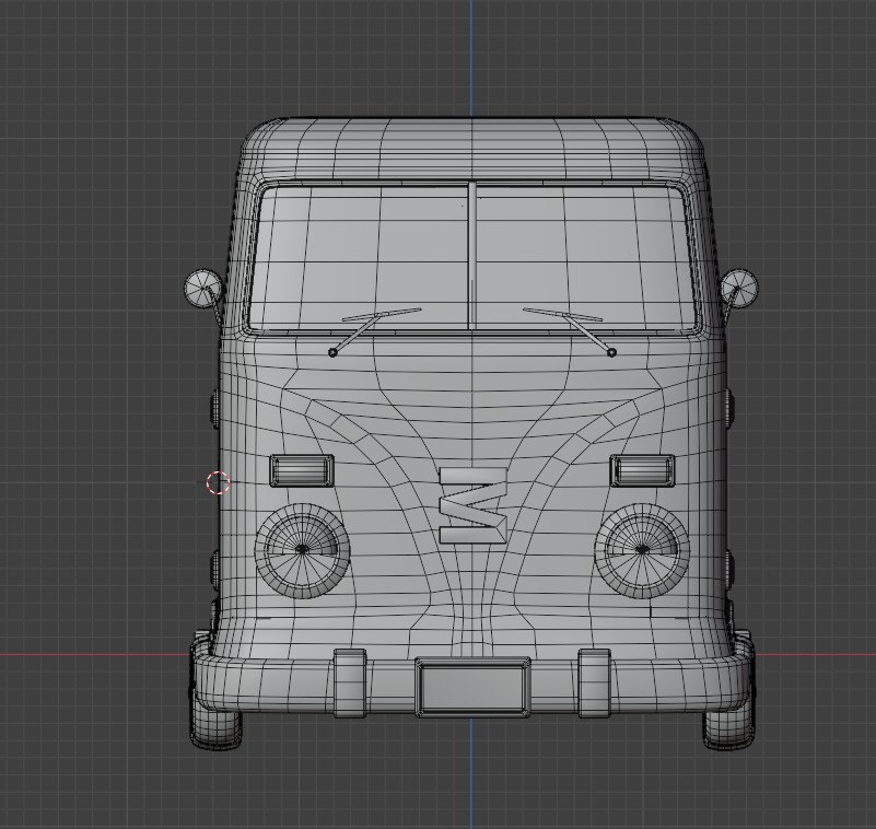 Stylized Cartoon van T1 Low poly Low-poly 3D model_27