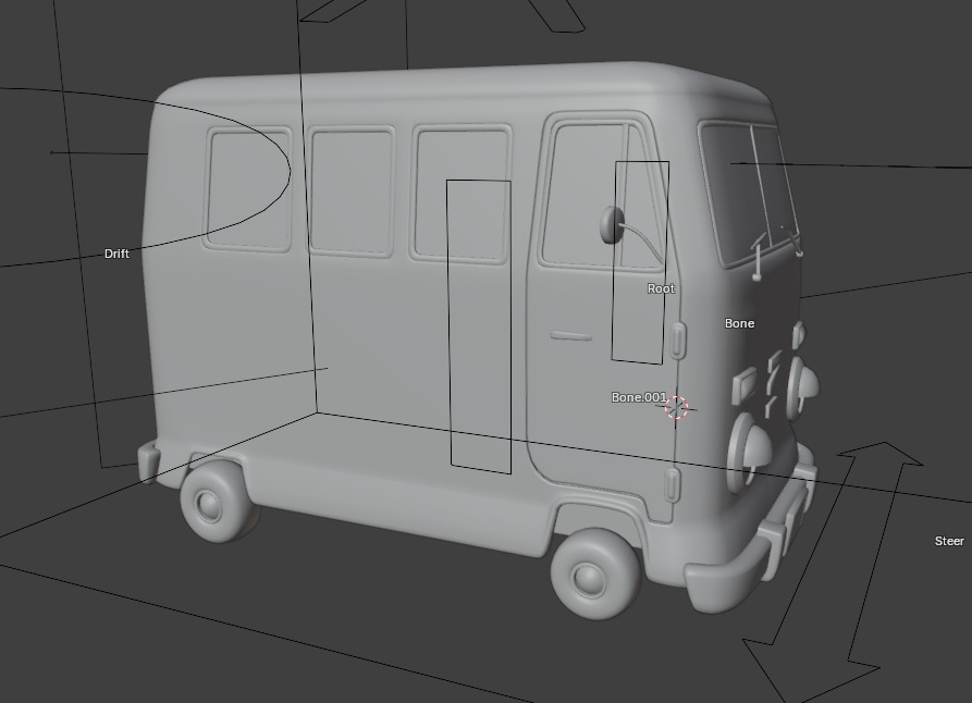 Stylized Cartoon van T1 Low poly Low-poly 3D model_33