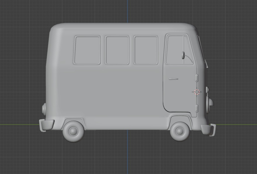 Stylized Cartoon van T1 Low poly Low-poly 3D model_40