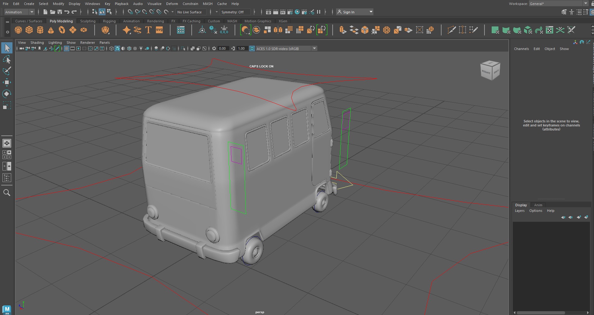 Stylized Cartoon van T1 Low poly Low-poly 3D model_32