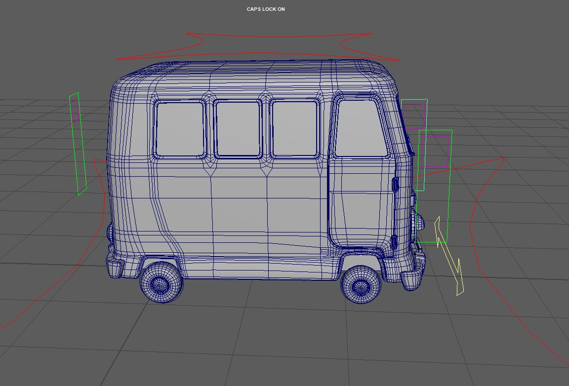 Stylized Cartoon van T1 Low poly Low-poly 3D model_29
