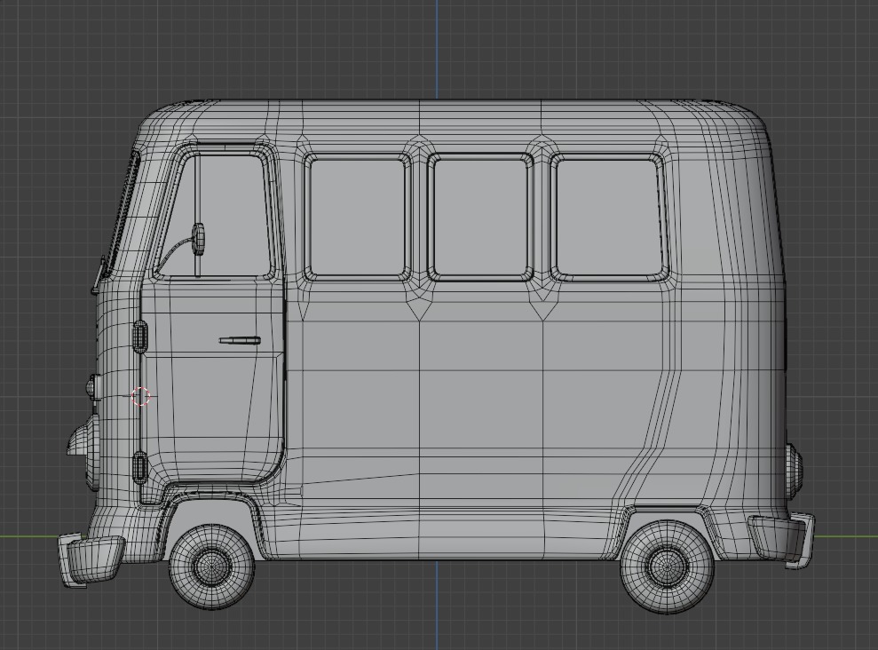 Stylized Cartoon van T1 Low poly Low-poly 3D model_21