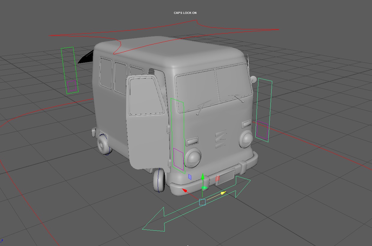 Stylized Cartoon van T1 Low poly Low-poly 3D model_31