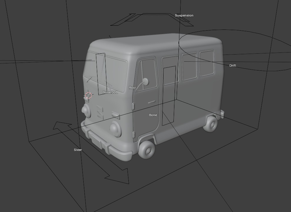 Stylized Cartoon van T1 Low poly Low-poly 3D model_34