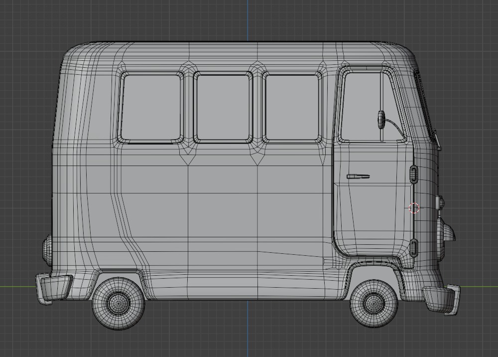Stylized Cartoon van T1 Low poly Low-poly 3D model_24