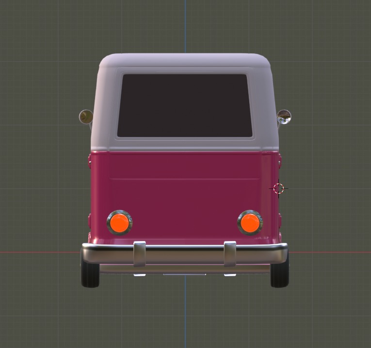 Stylized Cartoon van T1 Low poly Low-poly 3D model_13