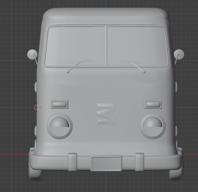 Stylized Cartoon van T1 Low poly Low-poly 3D model_41