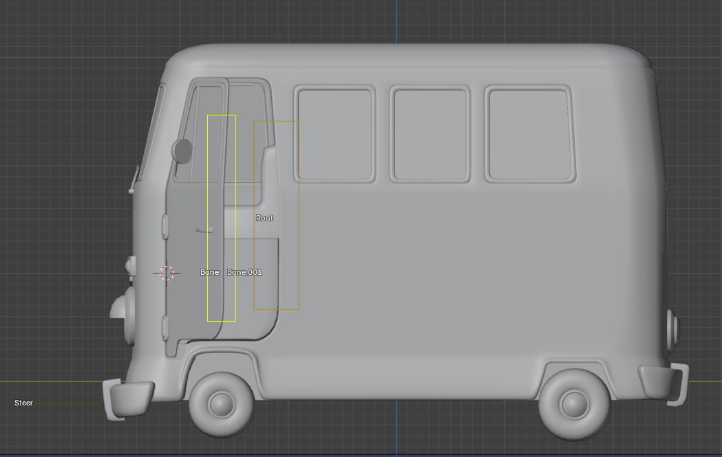 Stylized Cartoon van T1 Low poly Low-poly 3D model_22
