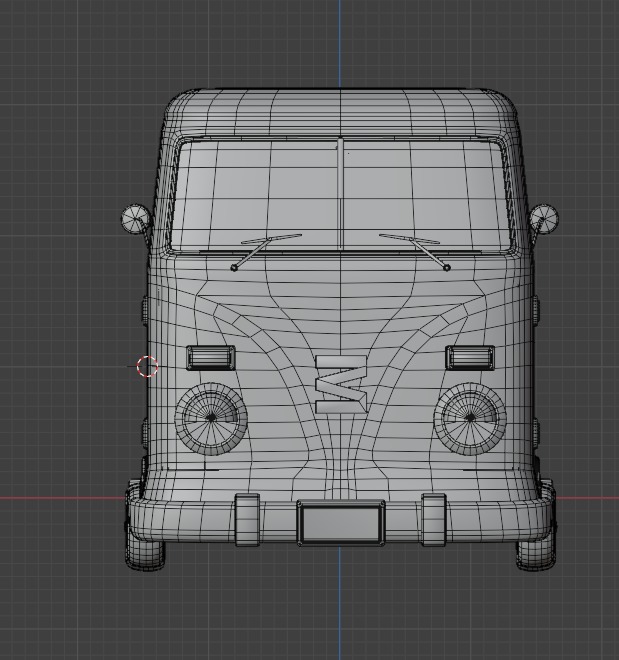 Stylized Cartoon van T1 Low poly Low-poly 3D model_23