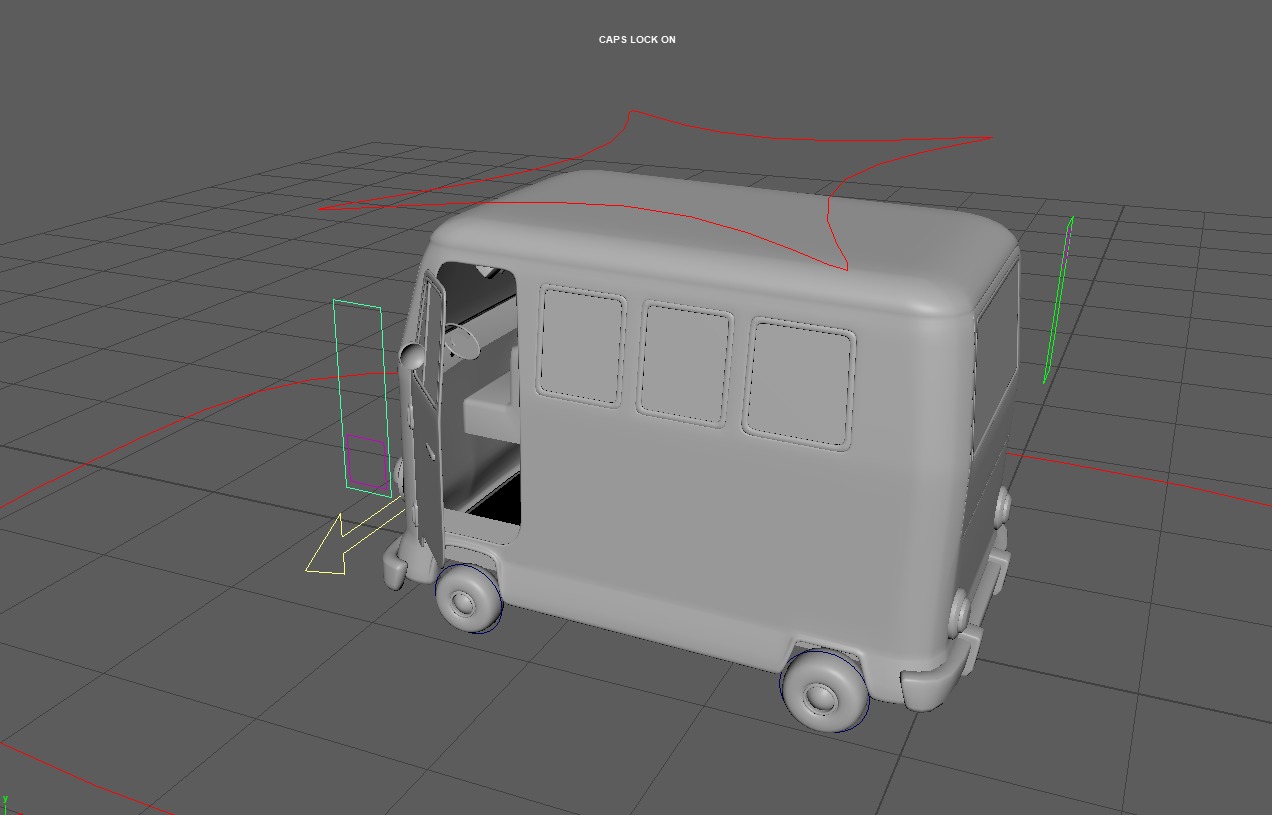 Stylized Cartoon van T1 Low poly Low-poly 3D model_30