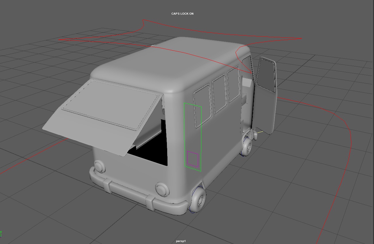 Stylized Cartoon van T1 Low poly Low-poly 3D model_35