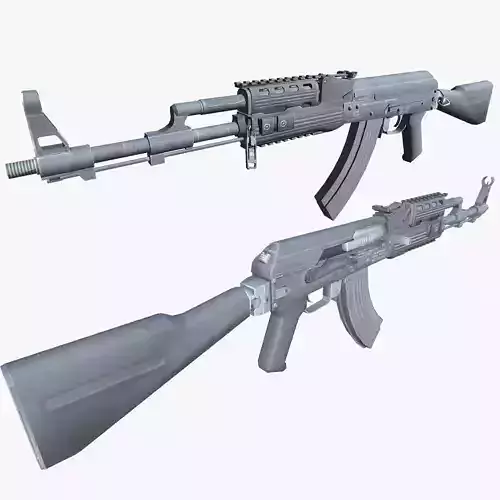 16-AK-103-gun model 3d game ready model Low-poly 3D model