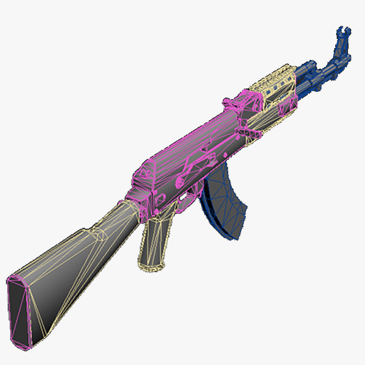 16-AK-103-gun model 3d game ready model Low-poly 3D model Low-poly 3D model_24