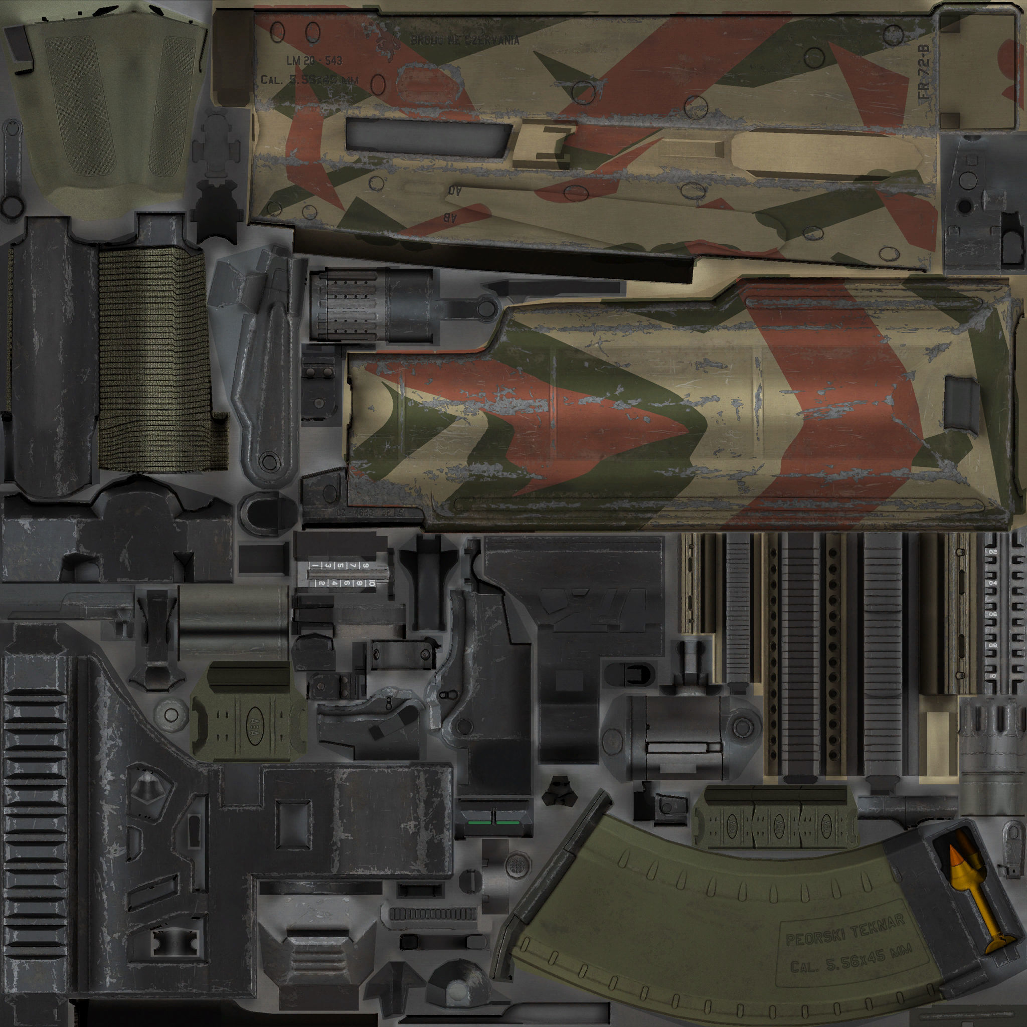 17-AK-105-gun model 3d game ready model Low-poly 3D model Low-poly 3D model_18