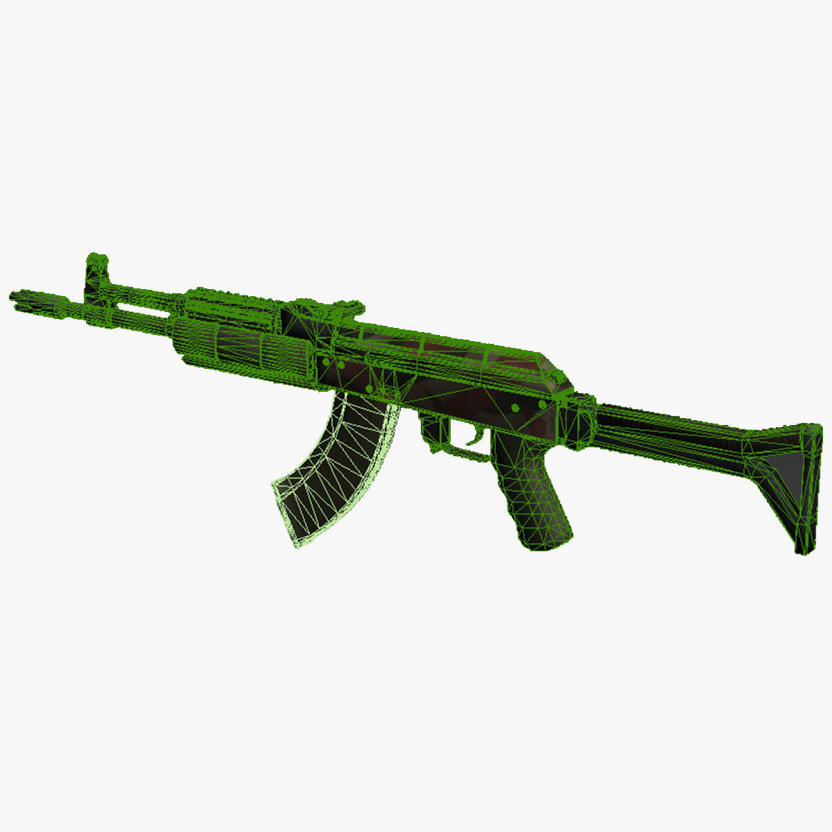 17-AK-105-gun model 3d game ready model Low-poly 3D model Low-poly 3D model_25