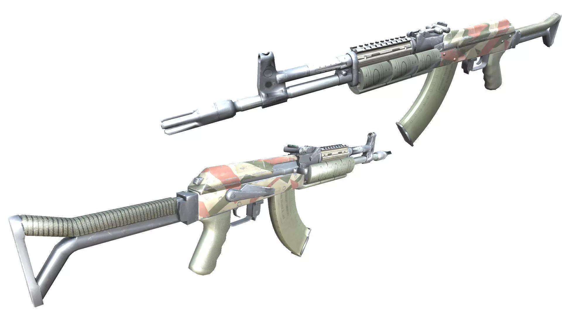 17-AK-105-gun model 3d game ready model Low-poly 3D model Low-poly 3D model_0