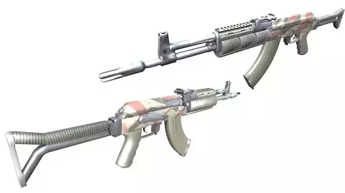 17-AK-105-gun model 3d game ready model Low-poly 3D model