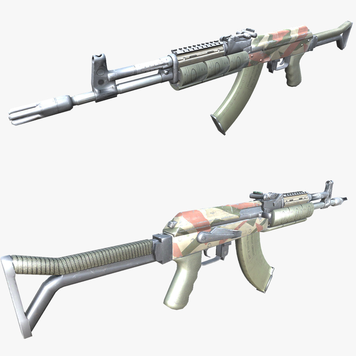 17-AK-105-gun model 3d game ready model Low-poly 3D model Low-poly 3D model_19