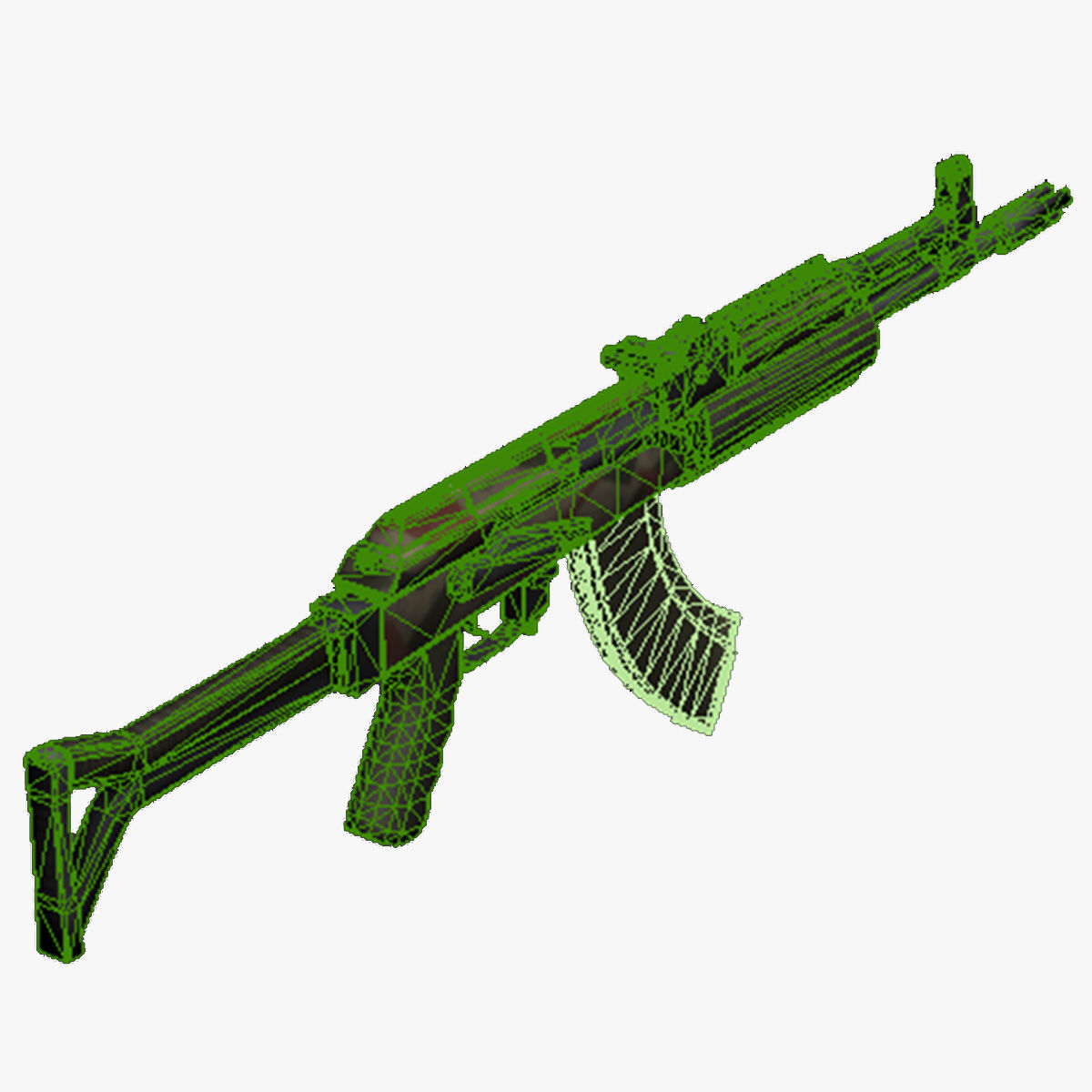 17-AK-105-gun model 3d game ready model Low-poly 3D model Low-poly 3D model_26
