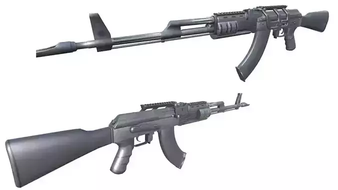 18-AK-107-gun model 3d game ready model Low-poly 3D model