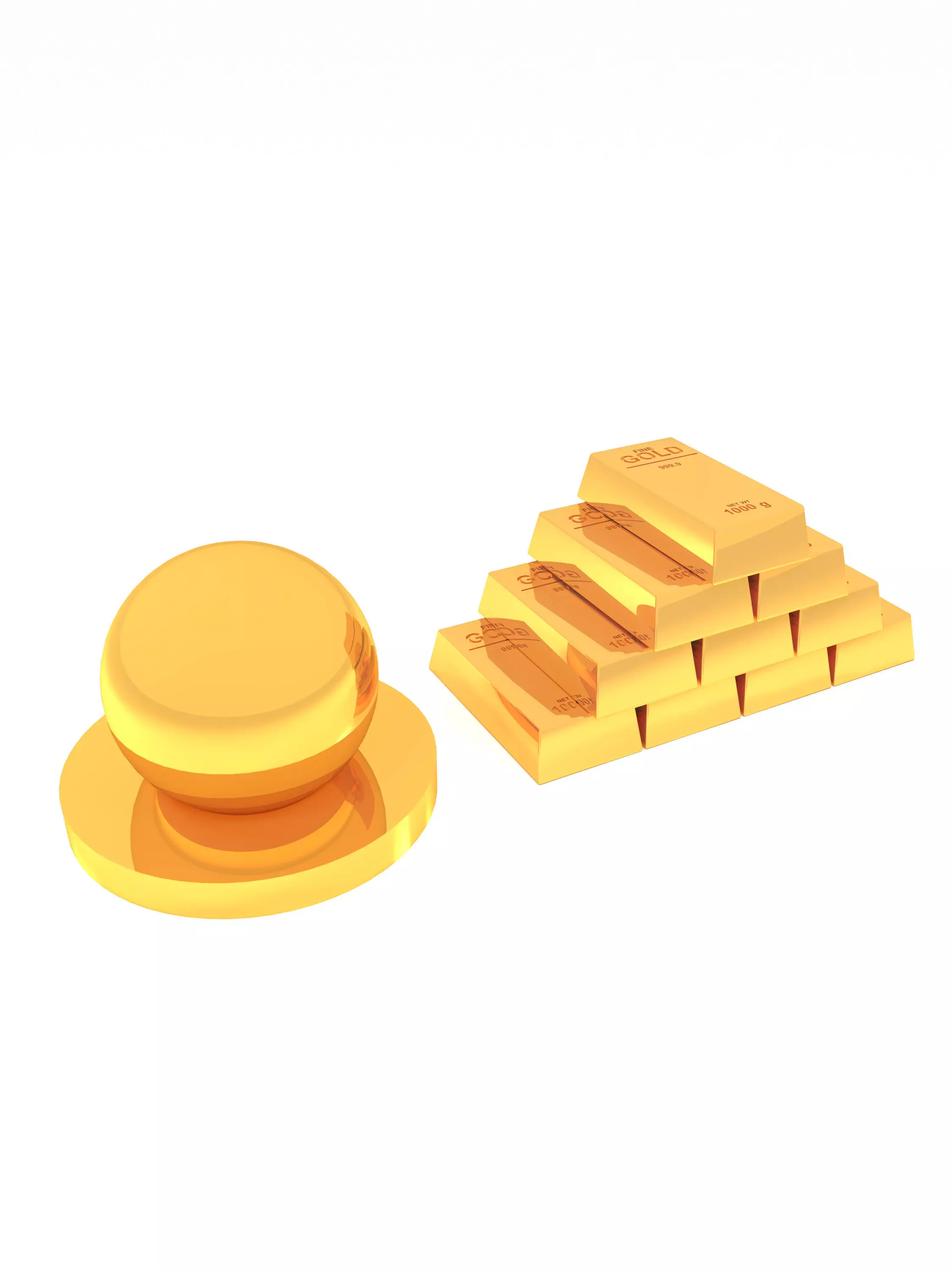 Gold Bar 3D poly model Free 3D model_0