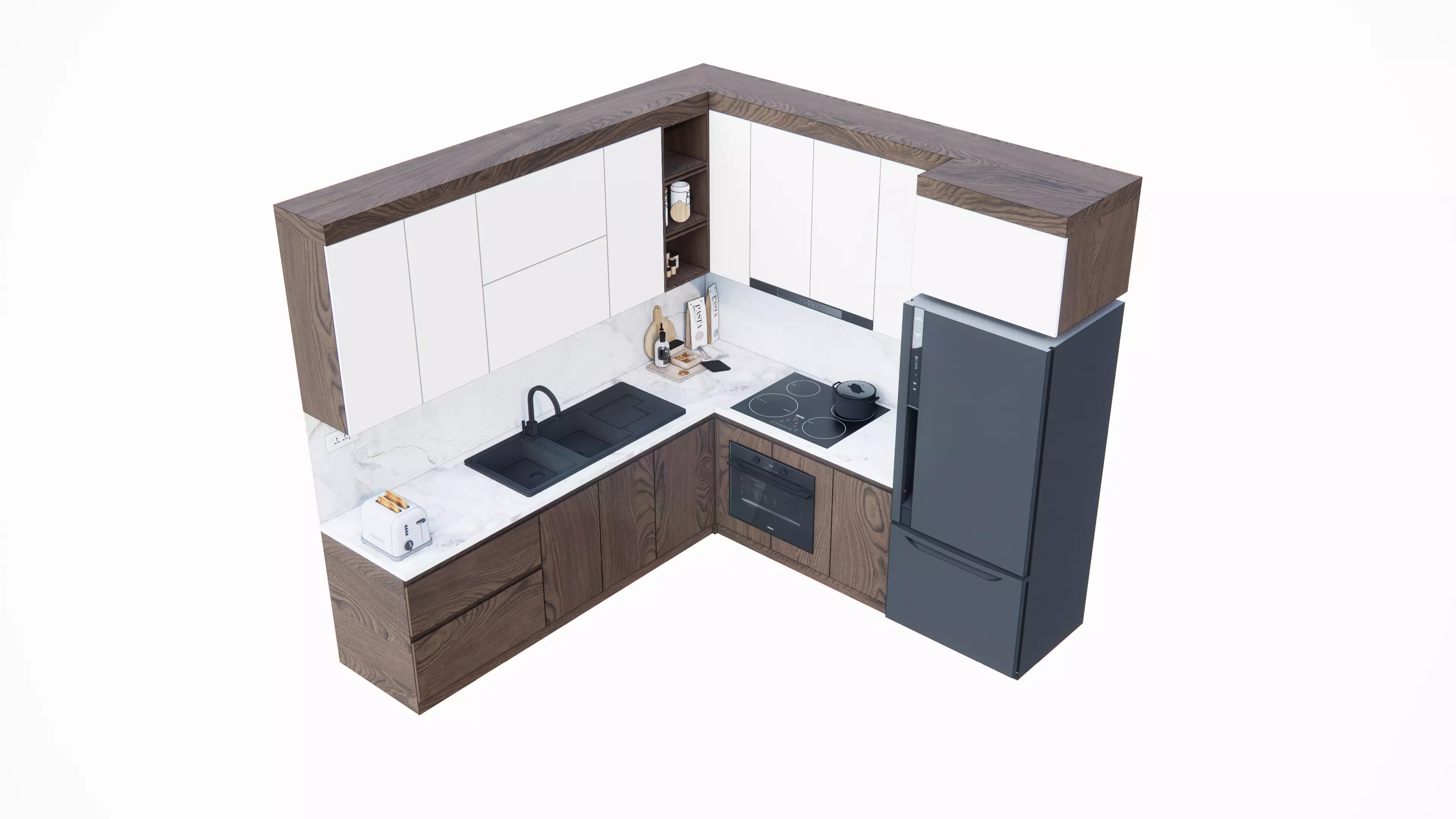 Kitchen Furniture Interior Low-poly 3D model